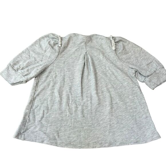 Goop G Label Women's S Puff Elbow Sleeve Sweatshirt Light Gray Demure Girlie - Picture 2 of 8